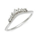 500円クーポン配布中 K18 ダイヤモンド ティアラ リング 「tiara」 プラチナ900・K10選択可 ダイアモンド 4月誕生石 指輪 18K 18金 ゴールド ピンクゴールド ホワイトゴールド ピンキーリング 王冠 ミル打ち 贈り物 ギフト プレゼント