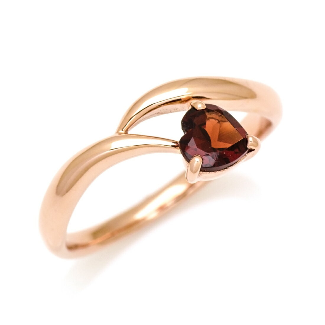 リング ガーネット ハート ゴールド K10 プラチナ900・K18選択可 クリスマス Xmas