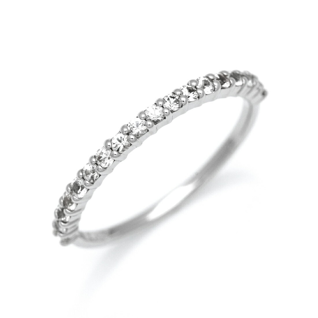 お買い物マラソン500円クーポン エタニティーリング ホワイトサファイア 「fila」 ゴールド K18 プラチナ900・K10選択可