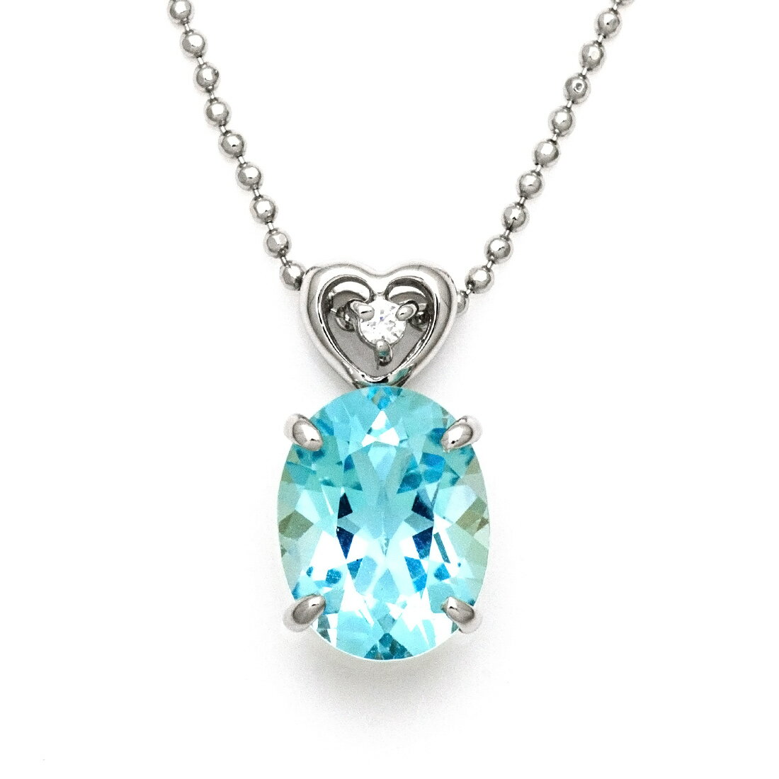 SV925 ブルートパーズ キュービックジルコニア ペンダントネックレス シルバー925 SILVER スターリングシルバー 誕生日 11月誕生石 カットボール...