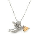 ペンダント シャンパンキュービックジルコニア キューピッドモチーフ シルバー925 カットボールチェーン クリスマス Xmas