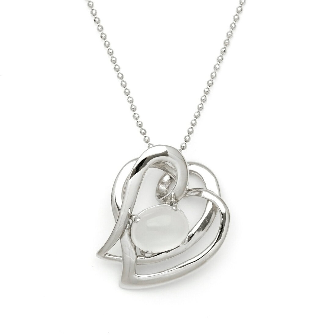 ペンダント ムーンストーン ハートモチーフ シルバー925 カットボールチェーン クリスマス Xmas