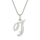 SV925 キュービックジルコニア イニシャル ペンダント 「T」ネックレス シルバー925 SILVER スターリングシルバー アルファベット カットボールチ...