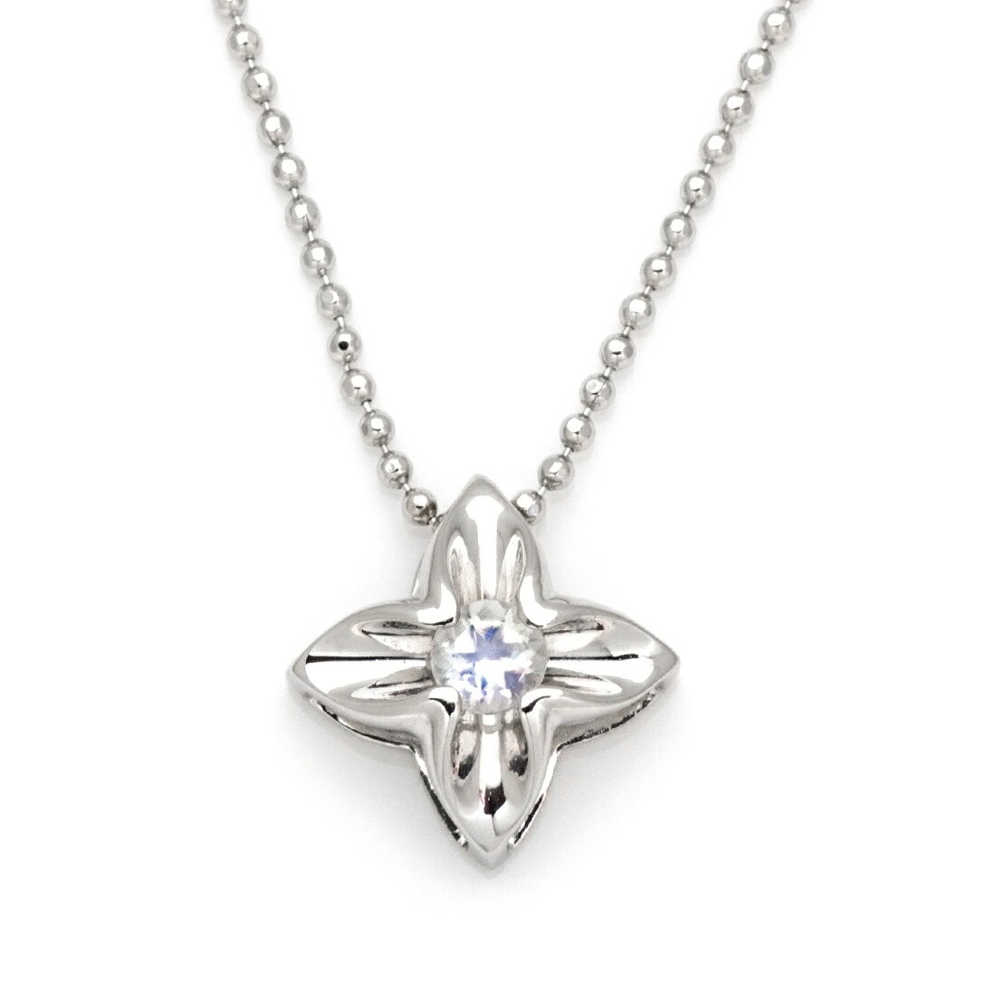 ペンダント ブルームーンストーン フラワーモチーフ シルバー925 カットボールチェーン クリスマス Xmas