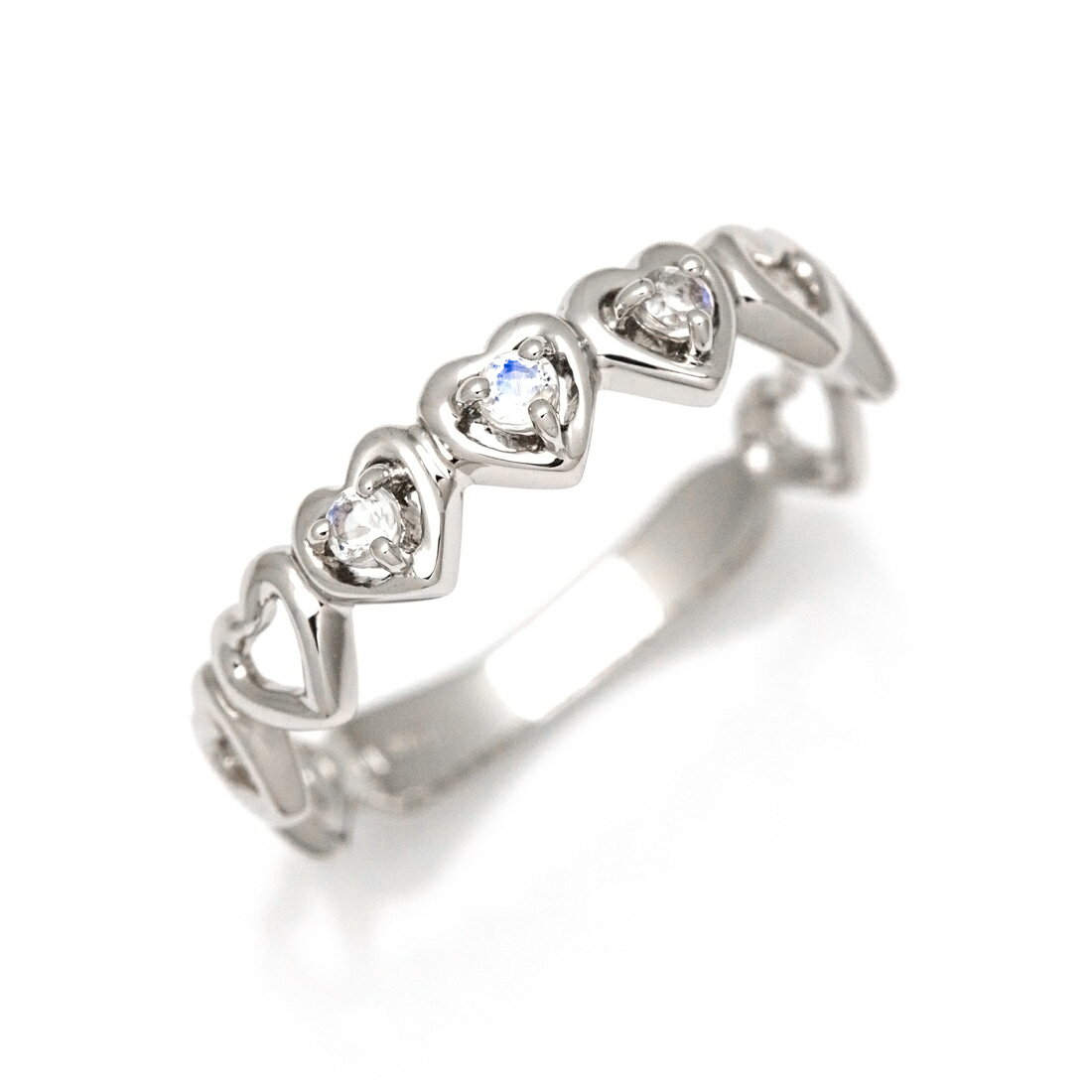 週末限定500円クーポン SV925 ブルームーンストーン ハート リング指輪 シルバー925 SILVER スターリングシルバー 誕生日 6月誕生石 メッセー...