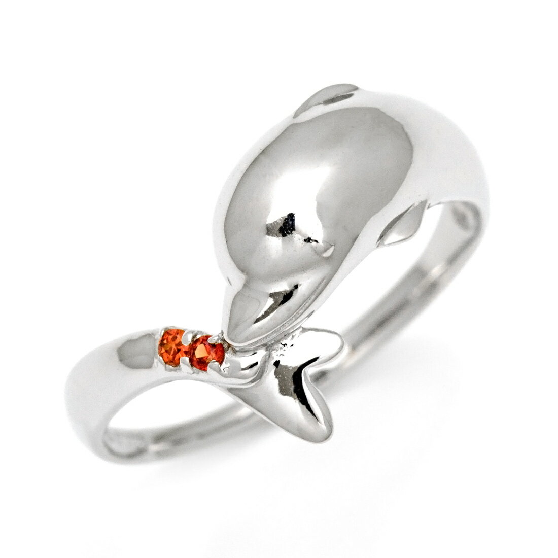 週末限定500円クーポン SV925 オレンジサファイア ドルフィン リング指輪 シルバー925 SILVER スターリングシルバー イルカ サファイヤ 誕生日...