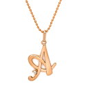 SV925 キュービックジルコニア イニシャル ペンダント 「A」ネックレス シルバー SILVER アルファベット カットボールチェーン メッセージ ギフト ...