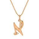 SV925 キュービックジルコニア イニシャル ペンダント 「N」ネックレス シルバー SILVER アルファベット カットボールチェーン メッセージ ギフト ...