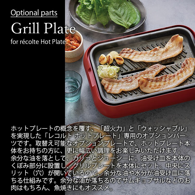 recolte レコルト Grill Plate グリルプレート　(Hot Plate ホットプレートRHP-1専...