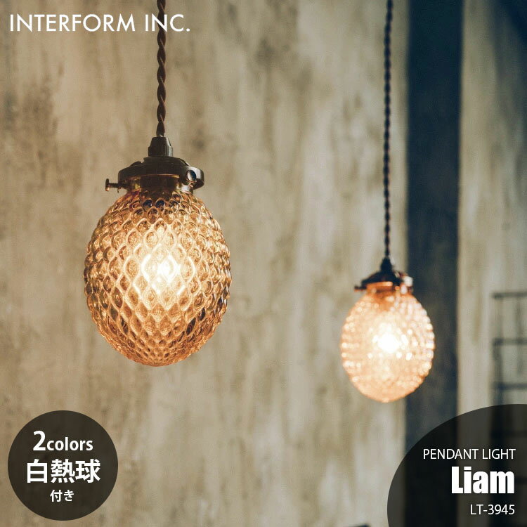 INTERFORM インターフォルム Liam リアム ペンダントライト (白熱球付属) LT-3945 ペンダントランプ 吊下げ照明 ダイニング照明 天井照明 LED対応 E17 60W×1