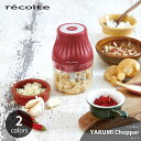 recolte レコルト Cordless YAKUMI Chopper コードレス 薬味チョッパー RCP-4 フードプロセッサー ミキサー 攪拌機 みじん切り ペースト USB充電 ミニサイズ