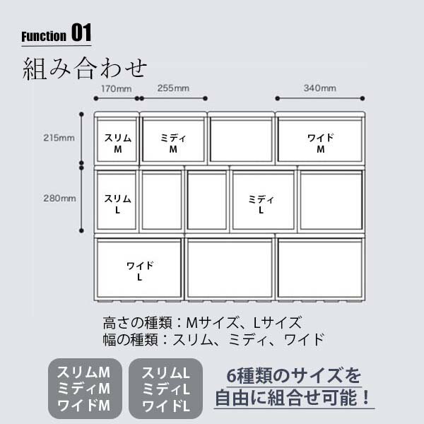 like-it ライクイット Modular Storage Series WIDE(M)3P 組み合わせて使える収納...