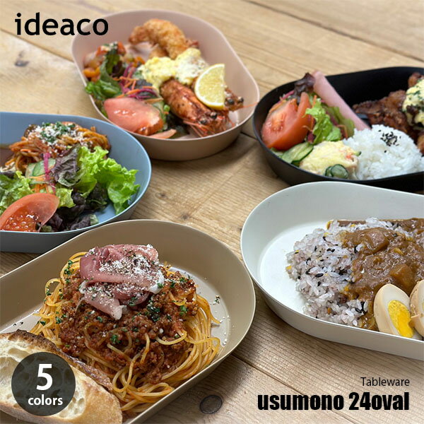 【楽天市場ランキング1位】 ideaco イデアコ usumono 24 oval ウスモノ 24 オーバル 深皿 カレー皿 パスタ皿 楕円 軽量 薄い 割れにくい