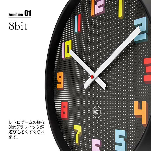 NEXTIME ネクスタイム Game ゲーム NXT-7372ZW ウォールクロック スイープムーブメント スイープセコンド 音がしない 壁掛け時計 レトロゲーム 8ビット ドット [3]