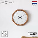 NEXTIME ネクスタイム PastPresent Series Line OCT ライン オクタゴン (掛時計/スイープムーブメント) NXT-J035 掛け時計 壁掛け時計 スイープセコンド 音がしない 日本メーカー製ムーブメント