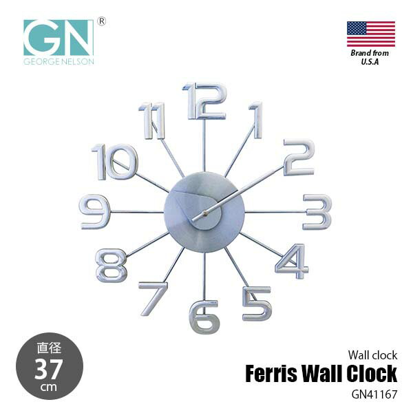 GEORGE NELSON CLOCK ジョージネルソンクロック Ferris Wall Clock フェリスウォールクロック GN41167 / 掛時計 掛け時計 壁掛け時計 直径Φ37cm ミッドセンチュリー