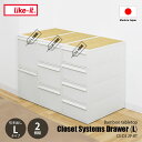 like-it ライクイット Closet system クローゼットシステム 引出し (L) 2個組 CS-D3 2P-BT / 衣類収納 引き出し収納 押し入れ収納 クローゼット収納 収納ケース 収納ボックス 抜け落ち防止構造(3)