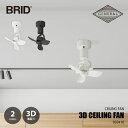 BRID ブリッド 3D CEILING FAN 3Dシーリングファン 003410 / 首振り 3枚羽根 羽根経40cm リモコン付き 天井扇 風速5段階切り替え タイマー機能 空気循環 シンプル