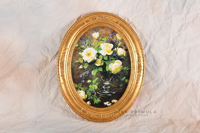 Rakuten - イタリア製 額絵　花　楕円　グリーン　Q833600790
