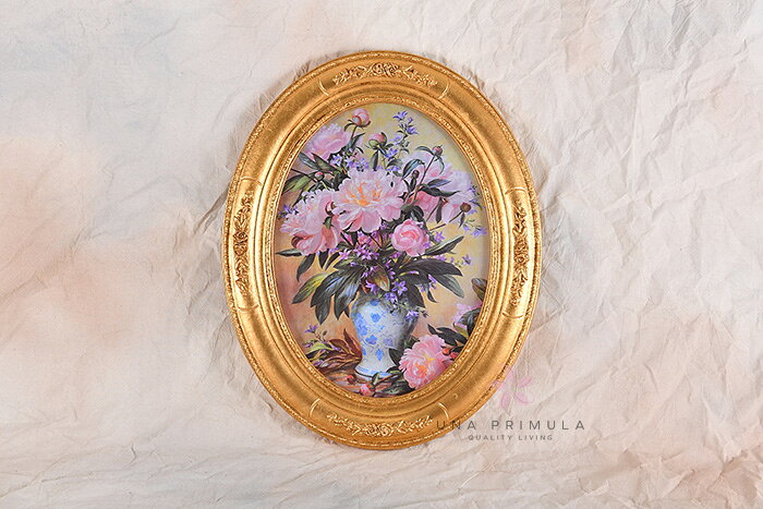 Rakuten - イタリア製 額絵　花　楕円　ピンク　Q833600791