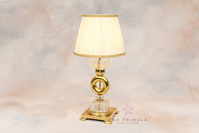 イタリア製 テーブルランプ　ゴールドリング中　Brass + Glass　FC-4653M20