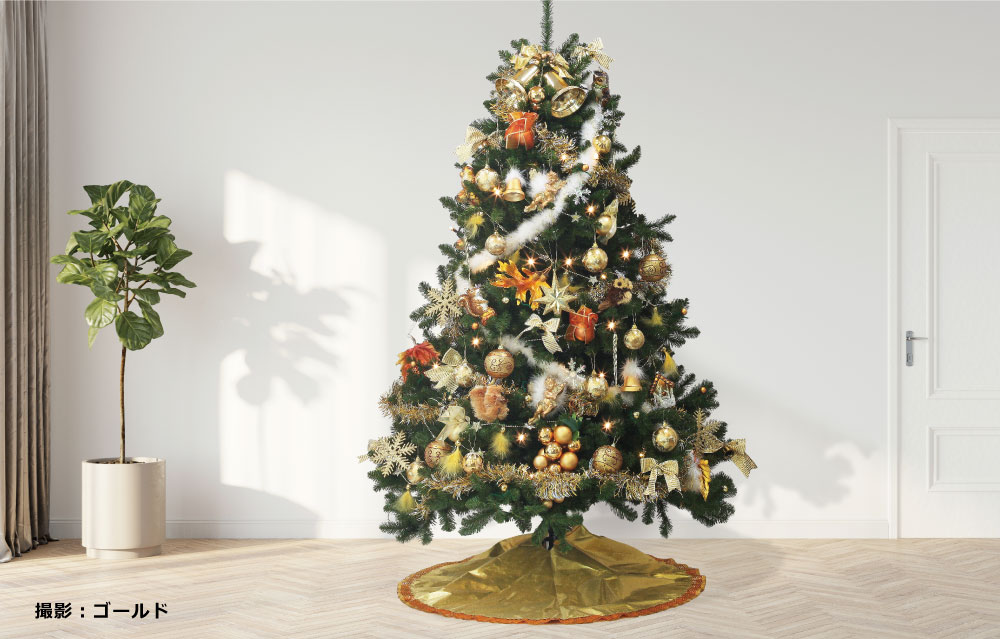 DOUBLEWのクリスマスツリー おしゃれ 北欧 240cm 高級 コンチネンタルツリー LED付き オーナメント 飾り セット ツリー ワイド ornament Xmas tree FOREST 1 インテリア｜アングル3