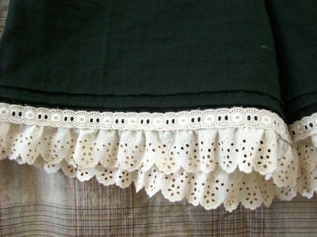 ・【大きいサイズ6L〜7L】ダブルガーゼ【ショート】ペチパンツ綿レース（クロ)