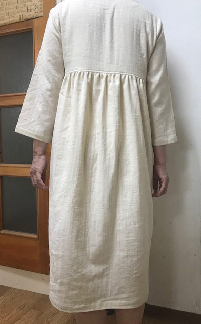 ・【M〜L】スラブ・ダブルガーゼ7分袖ワンピース(4色)