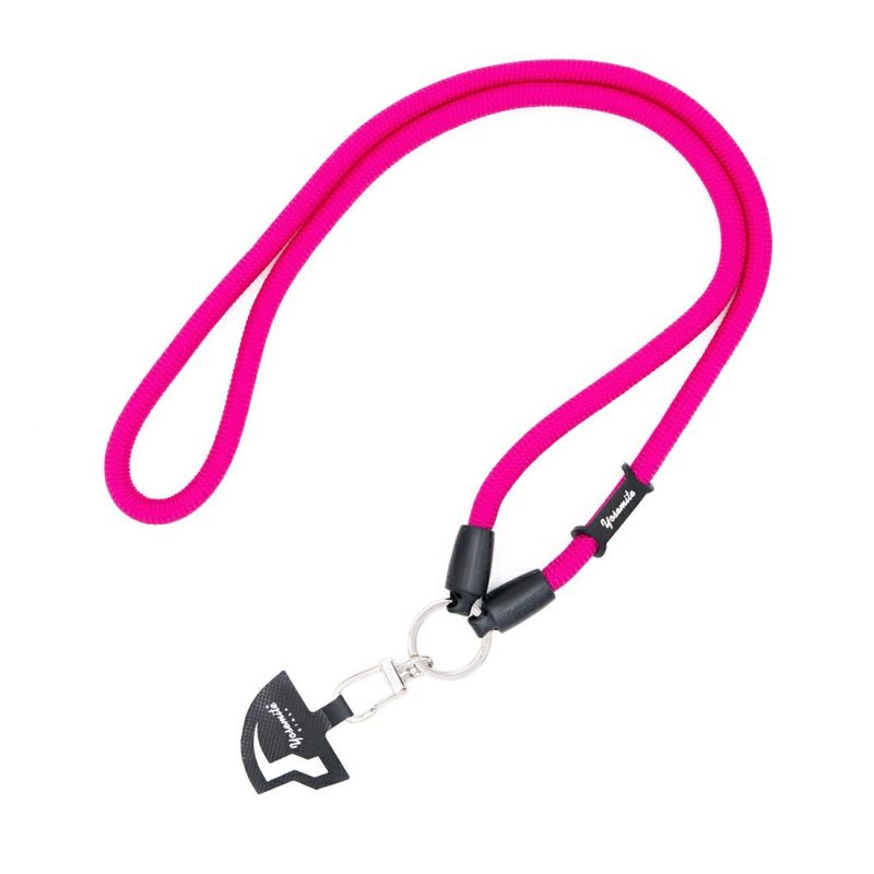 YOSEMITE ヨセミテ MOBILE STRAP BERRY ヨセミテ ストラップ スマホストラップ 斜めがけ オシャレ 首かけ アタッチメント 取り外し 短い メンズ スマホショルダー モバイルストラップ ベリー ピンク PINK クライミングロープ スマートフォン用 ロープ スマホケース