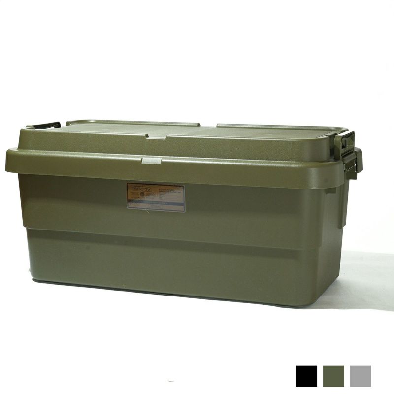 楽天UNBY GENERAL GOODS STOREAS2OV（アッソブ）TRUNK CARGO CONTAINER コンテナ 70L トランクカーゴ スタッキングボックス コンテナボックス 収納 収納ボックス ケース 収納ケース 蓋付き 押し入れ 車 物置 工業 輸送コンテナ 屋外 アウトドア キャンプ 大型 大容量 黒 灰色 BLACK GRAY KHAKI 272105