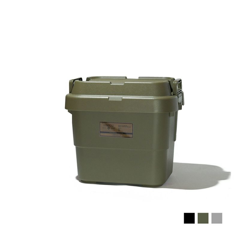 AS2OV(アッソブ）TRUNK CARGO CONTAINER 22L 縦型 スタッキングボックス コンテナボックス 収納 収納ボックス ケース 収納ケース ベルト 蓋付き 押し入れ 車 物置 工業 輸送 輸送コンテナ 屋外 アウトドア キャンプ 大型 大容量 黒 灰色 BLACK GRAY KHAKI 272109