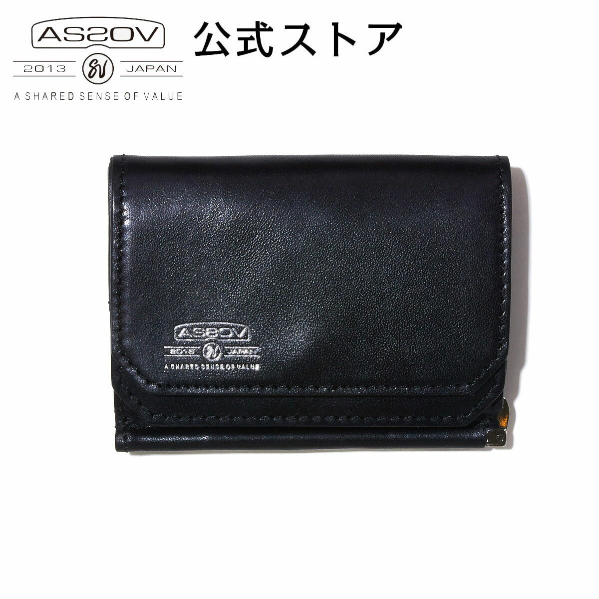 アッソブ公式通販 / AS2OV (アッソブ) レザー マネークリップ 折財布 ショートウォレット 小銭入れ付き 財布 メンズ カード ミニ財布 革 LEATHER MOBILE WALLET MONEY CLIP 081602