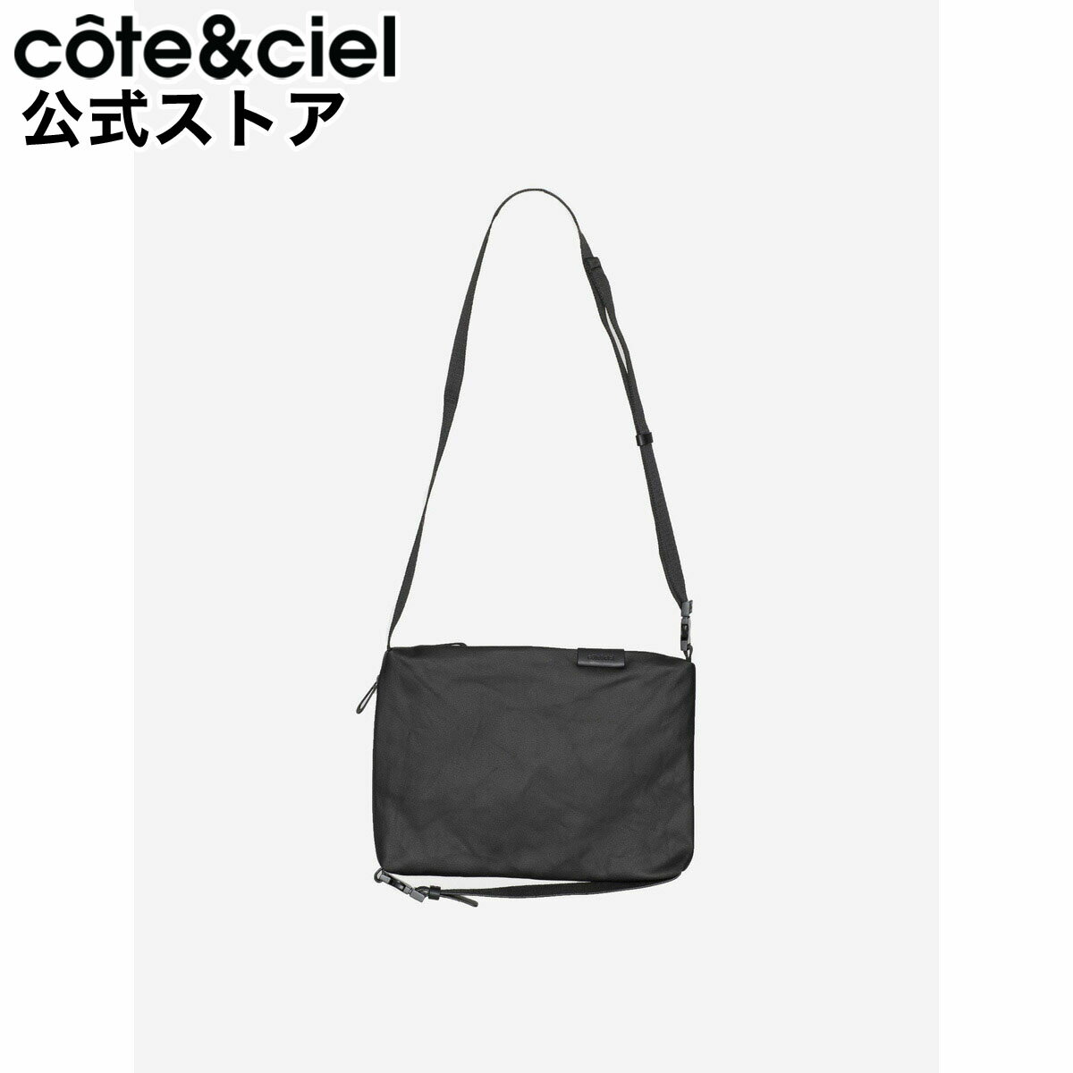 [公式直営] cote&ciel コートエシエル Inn Medium Coated Canvas Black ショルダーバッグ サコッシュ コートアンドシエル コートシエル 防水 日本正規代理