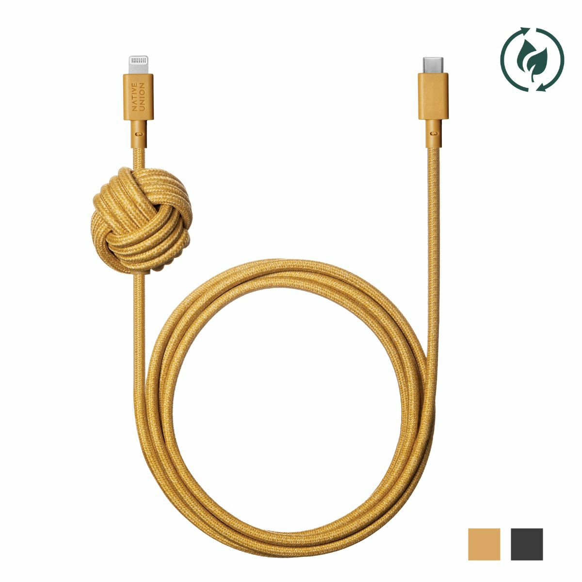 NATIVE UNION ネイティブユニオン NIGHT CABLE C TO LIGHTNING / ネイテブユニオン ナイトケーブル ケーブル コード 充電コード 充電ケーブル USB-C ライトニング iPhone iPad AirPods 3m COSMOS KRAFT NU-NCABLE-CL