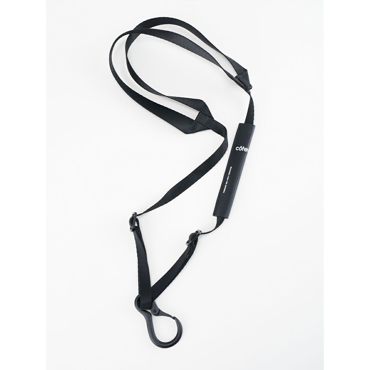 cote&ciel コートエシエル LANYARD PETITS BLACK ランヤード ネックストラップ ストラップ 首 紐 ヒモ 落下防止 カラビナ 会員証 パスケース コード マット 黒 ブラック CC-29060