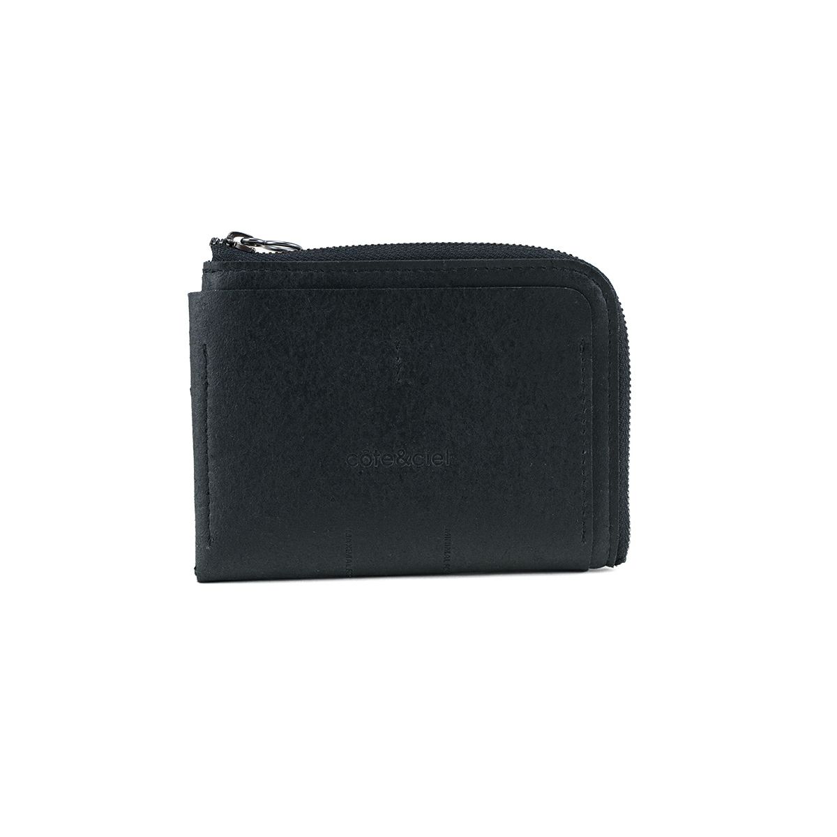 【公式】 ステッカープレゼント | cote&ciel コートエシエル ZIPPERED WALLET L PETITS BLACK サイフ 財布 パスポート パスケース 小物入れ 紙幣 小銭 カード レシート 領収書 ファスナー スリーブ 黒 ブラック CC-29057