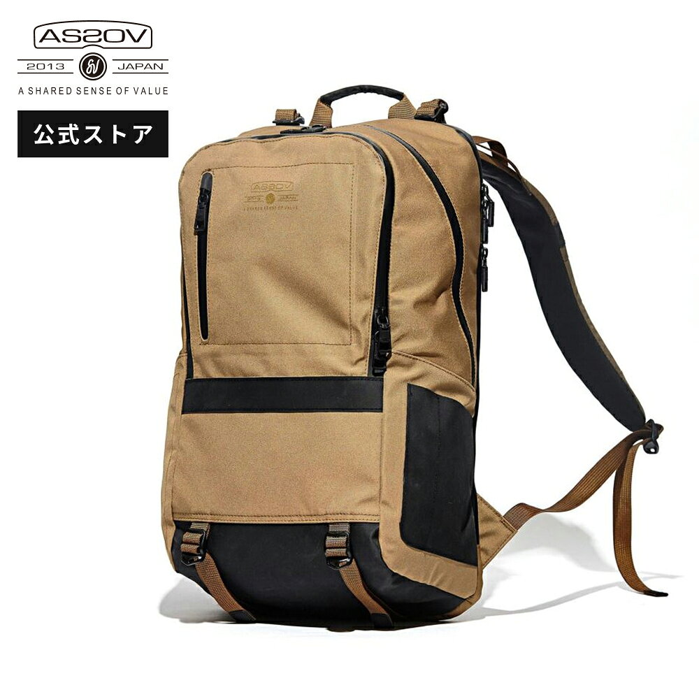 AS2OV公式通販 AS2OV(アッソブ)はUNBYが展開するブランドです。 Concept 特殊ポリエステル糸のCORDURA 305d fabric / 摩擦・引き裂き・すり切れ等に対する強度を備えています。裏面にL-VENT 加工(3レイヤー) / 「水蒸気を通し、雨風は通さない」耐水圧20000mm以上の透湿防水性素材となっております。前ポケット、サイドZIPポケット、ウェストハーネスポケット部分にはシームテープ加工 / 縫製部分からの水滴の侵入を防ぎます背面層にPC 等の収納スペース / 起毛素材や厚みのあるクッション材を使用し電子機器をしっかりと保護してくれます。ショルダーパッド等にクッション材を入れ裏面にストレッチ素材を使用することで使用時に肩への負担を軽減します。携帯電話やカード、小物を収納出来るウェストバック / ウェストバックはベルクロで脱着可能です。※本体素材には3レイヤー加工を施した防水生地を使用しておりますが、シームテープ加工の施されていな箇所では縫製部分から侵入する事がございます。 Material CORDURA 305d 3LAYER fabricimg src="https://image.rakuten.co.jp/unby/cabinet/item03/3layer.jpg" style="width:100%;max-width:300px;">特殊透湿防水フィルムL-VENTをラミネート加工することで耐水性をさらに高め、トリコットナイロンを張り合わせた3レイヤー構造となっております。耐水圧:20,000m/m Size W280 x H470x D160 mm 対応PCデバイスサイズ : 15インチ ポケット数 / 本体 - 外装 : 4 / 内装 : 1 / PC ポケット : 1 ウエスト - 全5 重量 本体 : 990g ウエスト : 200g MENS MODEL：175cm Attention ※ 本体素材には3レイヤー加工を施した防水生地を使用しておりますが、シームテープ加工の施されていない箇所では縫製部分からは侵入する事がございます。 AS2OV商品一覧はこちら類似商品はこちら 防水 リュック バックパック デイパック47,300円 AS2OV WATER PROOF CO50,600円AS2OV WATER PROOF CORD28,600円 AS2OV WATER PROOF CORD50,600円AS2OV　WATER PROOF CORDU37,400円AS2OV アッソブ WATER PROOF 46,200円AS2OV バックパック リュックサック ア40,700円AS2OV WATER PROOF CORD28,600円 AS2OV アッソブ リュック リュックサッ34,100円新着商品はこちら2026/8/20AS2OV アッソブ ICE BAG GOL2,750円2026/8/20AS2OV COOL PONCHO クール4,400円2026/8/20AO coolers エーオークーラー キャン11,550円再販商品はこちら2026/8/24アッソブ公式通販 / AS2OV トラベルポ12,100円2026/8/24AS2OV EXCLUSIVE BALLI30,800円2026/8/22CABINZERO キャビンゼロ ULTRAL3,190円2026/08/24 更新