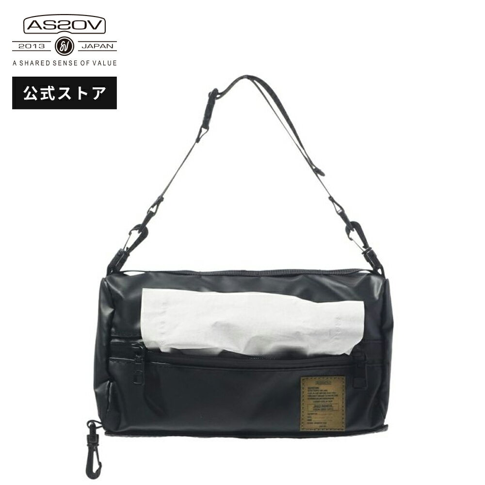 AS2OV アッソブtissue case ティッシュケース ティッシュボックス ティッシュカバー アウトドア キャンプ キャンプ用品 レジャー 登山 車 カー用品 アウトドアチェア 多機能 おしゃれ シンプル 吊り下げ 壁掛け 縦置き スリム コンパクト ブラック 黒 992104