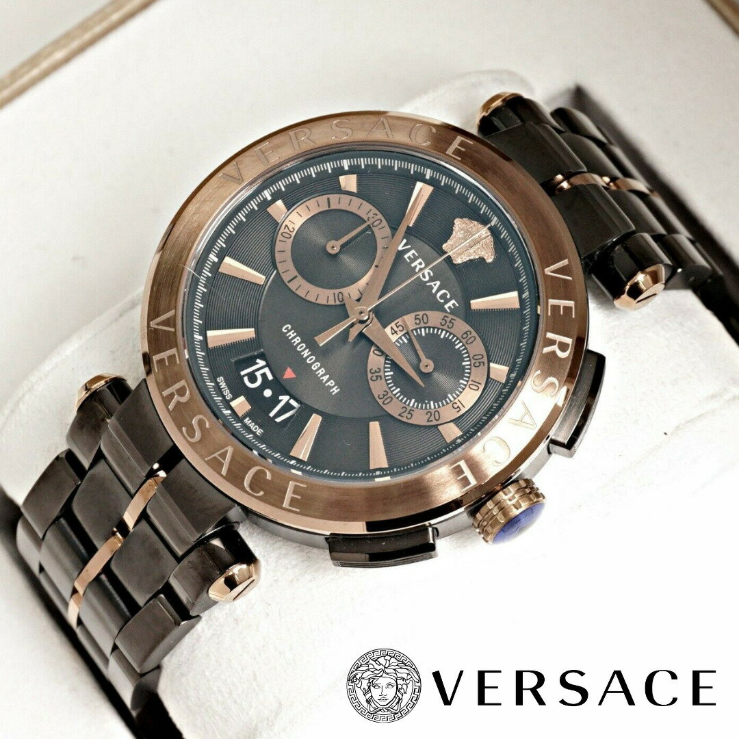 ヴェルサーチ 腕時計（メンズ） ［VERSACE］ヴェルサーチ メンズ 腕時計 Aion クロノグラフ Mens 45mm 5ATM VE1D00619 海外取寄せ 送料無料 ［VERSACE UK正規品］