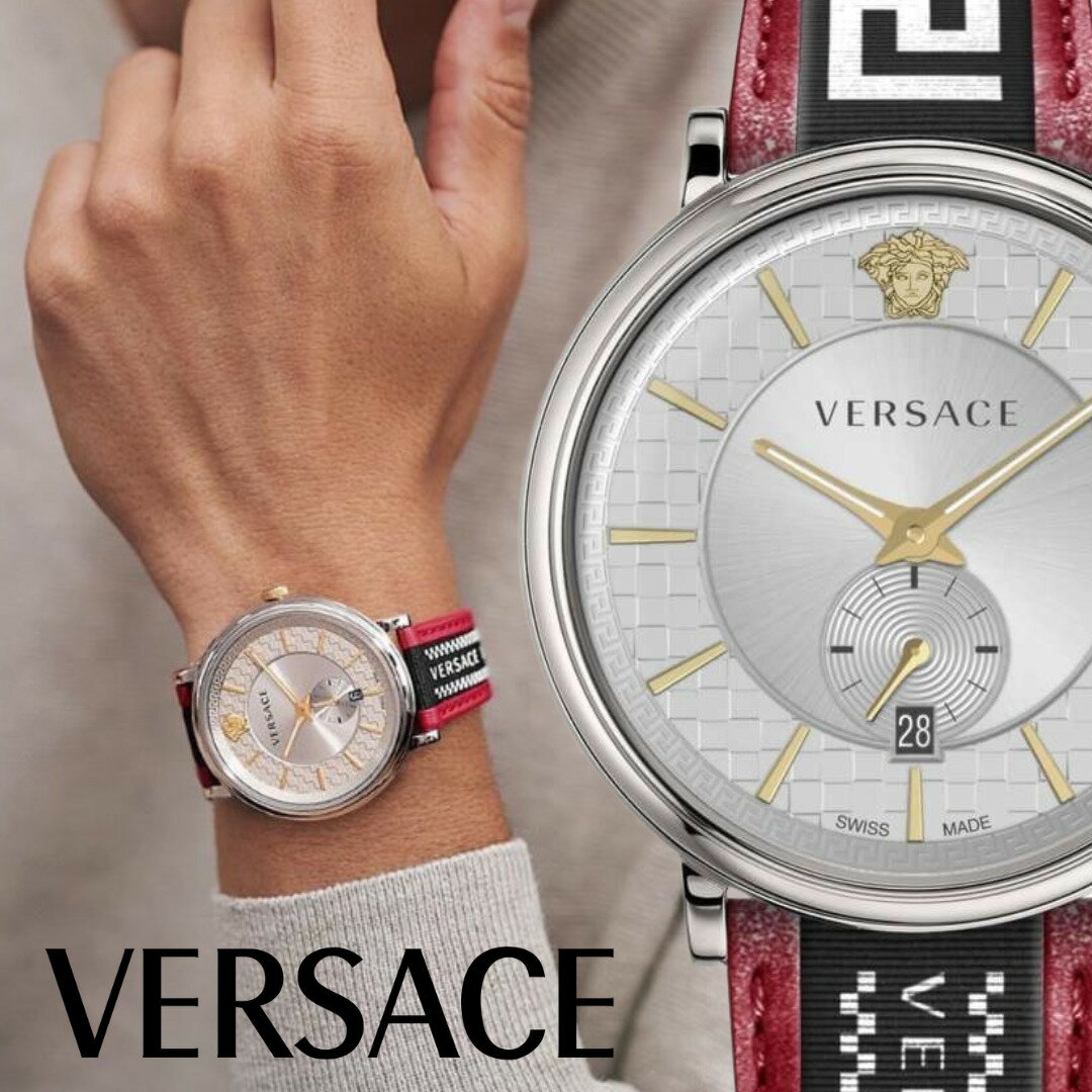 ヴェルサーチェ 腕時計（メンズ） ［欧州定価 約87,000円 620 ユーロ］［日本未発売］［VERSACE］ヴェルサーチ メンズ 腕時計 V-Circle-Greca Edition VEBQ01419 VEBQ01319 メンズ 42mm 5ATM 送料無料 ［VERSACE UK正規品］［スイスメイド］