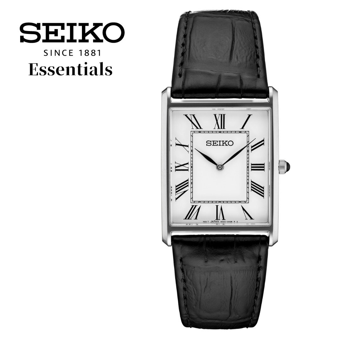 楽天Global Standard 楽天市場店［在庫限り スペシャルセール］［日本未発売］SEIKO ESSENTAILS セイコー エッセンシャルズ 腕時計 時計 ブランド メンズ 逆輸入 アナログ シルバー レザー 革ベルト 海外モデル ギフト プレゼント SWR049 送料無料