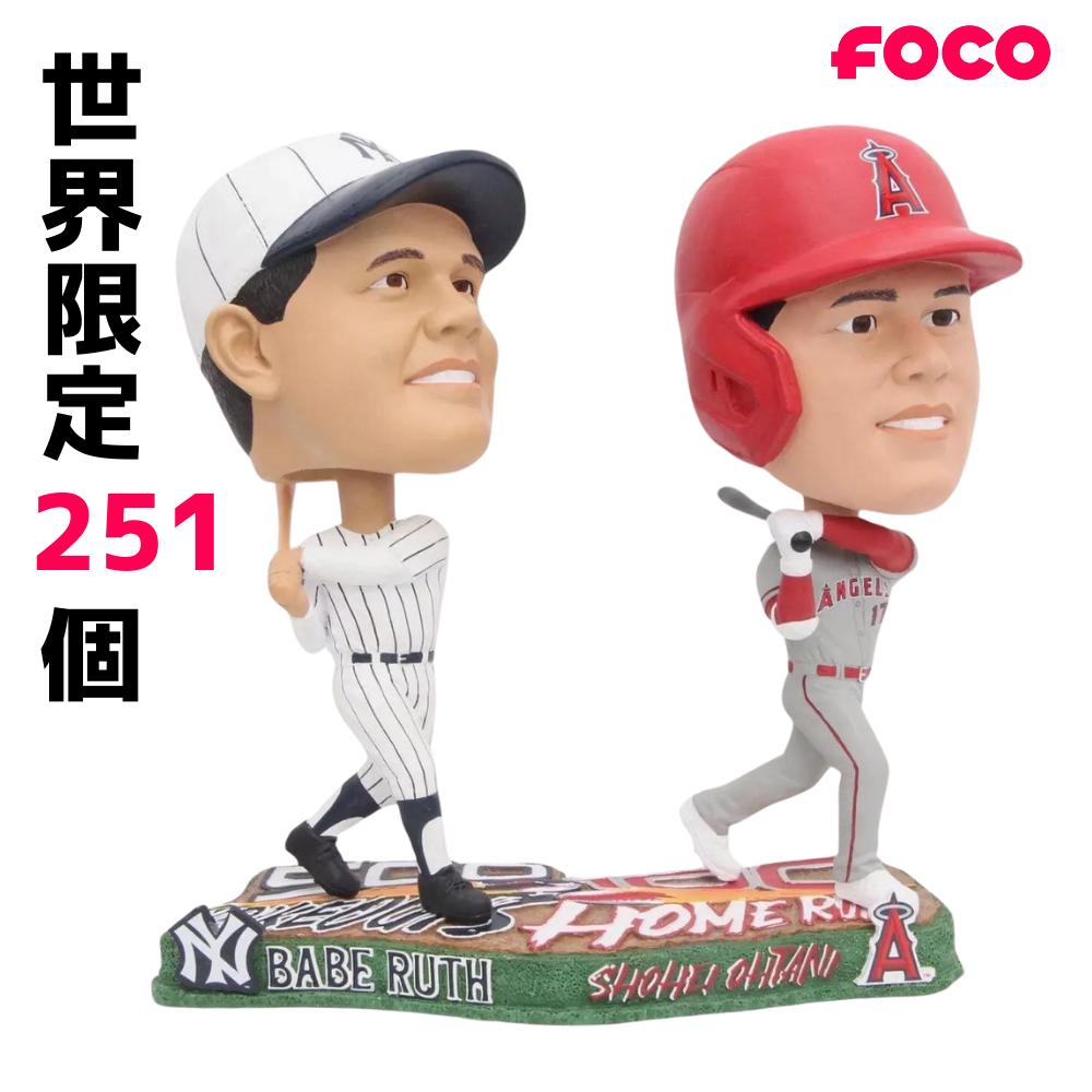 樂天商城 - 世界251個限定［完売必至］［MLB公式ライセンス品］［日本未発売］［米 FOCO社製］大谷翔平 ベーブ・ルース エンゼルス ヤンキース 500 奪三振 100 ホームラン ボブルヘッド 100 500 Strikeouts 100 Home Runs 送料無料