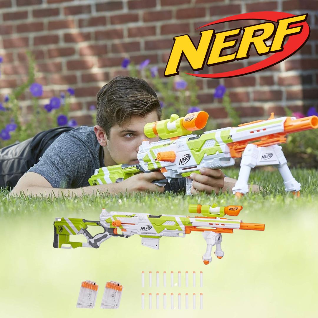 ［日本未発売］［公式ライセンス］［NERF ナーフ］Nストライク エリート Longstrike Nerf Modulus Toy Blaster with Barrel Extension ロングストライク スポーツトイガン おもちゃの鉄砲 銃あそび ごっこあそび アウトドア スポンジガン