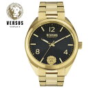 ［海外定価 約52000円 350ドル］［日本未発売］［入手困難］［ヴェルサーチ セカンドライン］［VERSUS VERSACE］［スイスメイド］ヴェルサス ヴェルサーチ ヴェルサス ヴェルサーチェ メンズ 腕時計 時計 Lexington Gold Mens Watch 44mm 海外取寄せ 送料無料