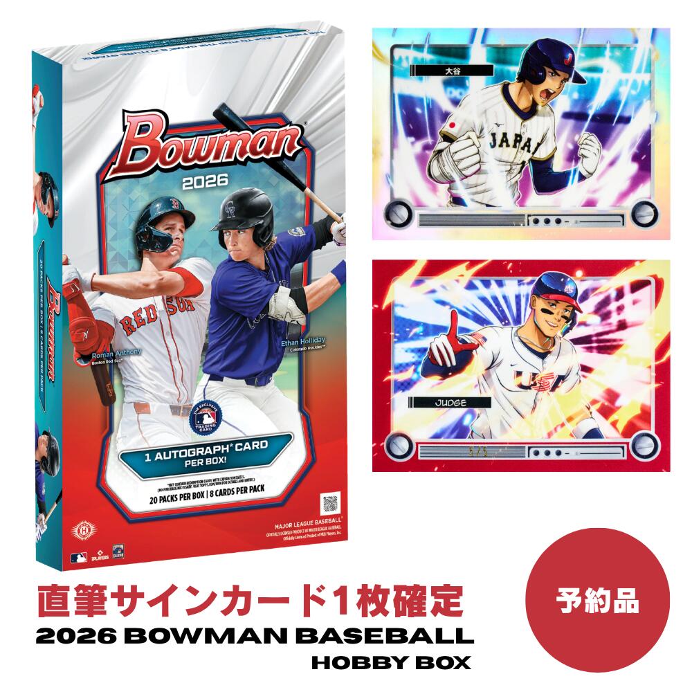 樂天商城 - 2026 Bowman Baseball Hobby Box ボウマン ベースボール ホビーボックス MLB メジャーリーグ カード Topps トップス 1st Bowman 収録【1ボックス／20パック入／直筆サイン1枚封入】大谷翔平 WBC アニメインサート パッチワーク 新品未開封 シュリンク付き 送料無料