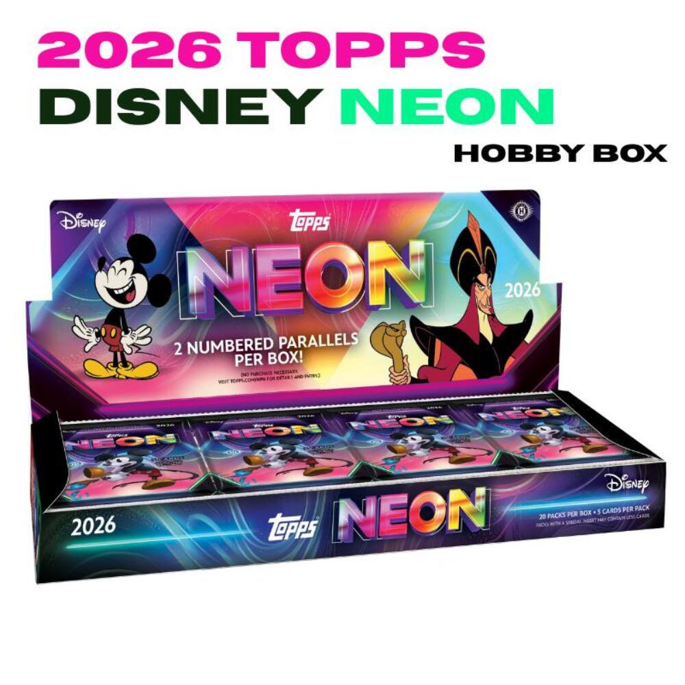 樂天商城 - 2026 Topps Disney Neon Hobby Box ディズニー ネオン ホビーボックス 1BOX 20パック 初登場作品収録 フィニアスとファーブ エピックミッキー ディセンダント ガーゴイルズ 直筆サイン 1/1 スケッチ トップス トレカ 輸入品 新品未開封 送料無料