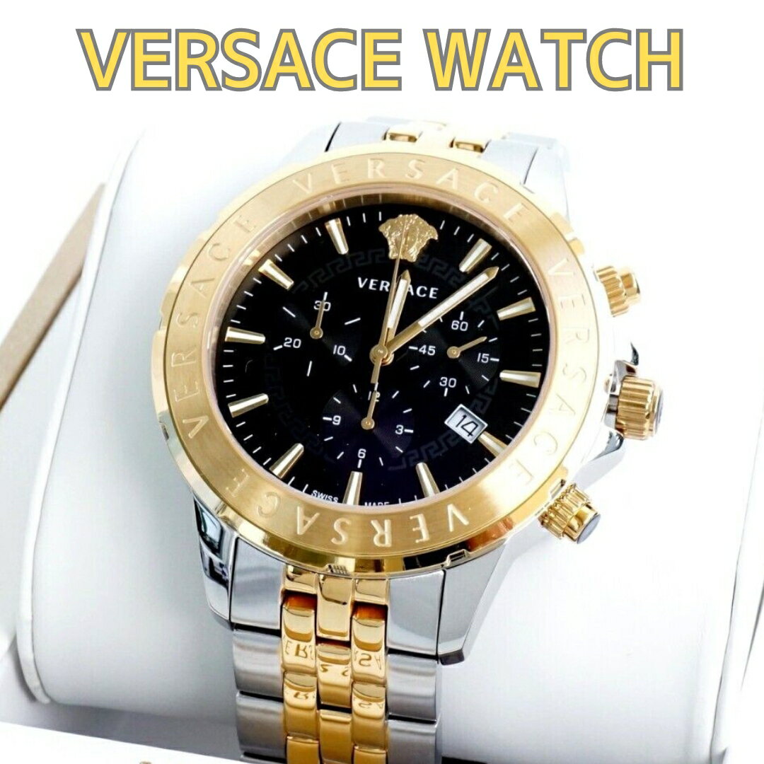 ［ベストセラーモデル］［VERSACE］ヴェルサーチ メンズ 腕時計 シグネチャー クロノグラフ Chronograph Man 44mm 5ATM VEV602223 海外取寄せ 送料無料 ［VERSACE UK正規品］