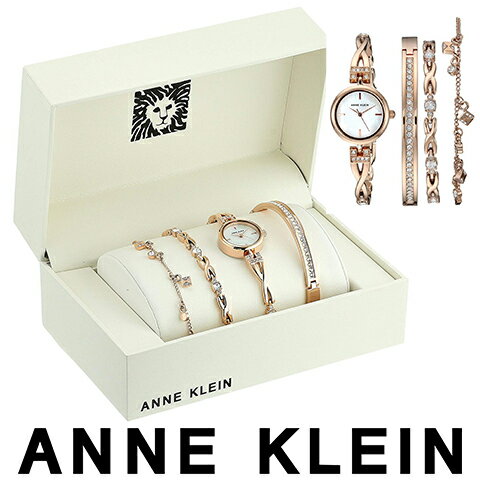 【キャッシュレス決済5%還元】アンクライン 時計 ブレスレットセット Anne Klein 腕時計 アンクライン 腕時計 Anne Klein 時計 アンクライン 時計 レディース 3082RGST 人気 ブランド 女性 彼女 妻 嫁 プレゼント かわいい おしゃれ ピンクゴールド 海外取寄せ 送料無料