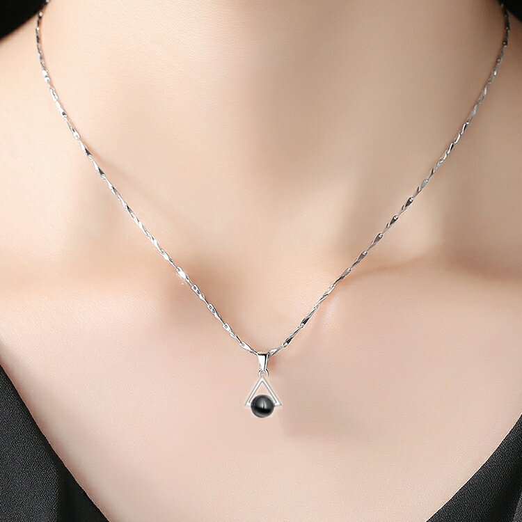 ブラックオニキス 黒瑪瑙 ペンダントネックレス 女性 ファインジュエリー