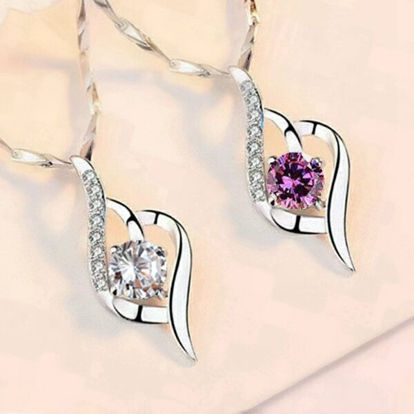 ネックレス レディース エンジェルウィングス czダイヤ 水晶 アメジスト